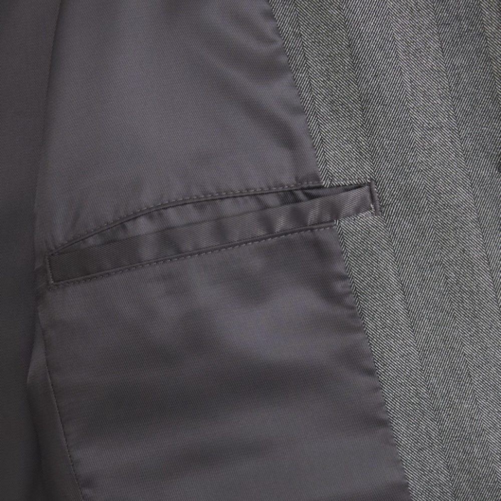 Abercrombie & Fitch Gray Pinstripe Cropped Blazer and Pleated Skirt Set - Picture 12 of 13